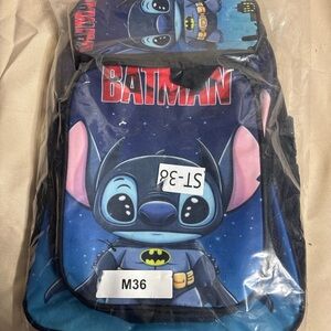 Stitch batman backpack/lunch box/pencil case set!